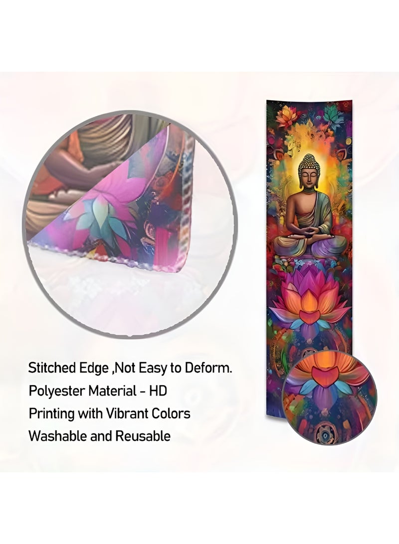 Buddha Groove Buddha Wall Tapestry – Colorful Meditation Wall Hanging for Living Room, Bedroom, Yoga Studio & Spiritual Home Decor – 150x40cm - Image 4