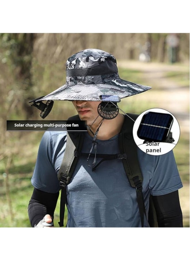 Loquat Clip-on Electric Solar Fan Solar hat fan and low noise adjustable USB charging speed 7 blades Strong wind design Mini Solar Portable Fan  - Image 3
