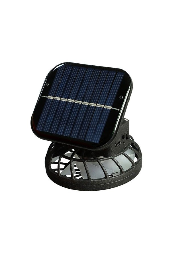 Loquat Clip-on Electric Solar Fan Solar hat fan and low noise adjustable USB charging speed 7 blades Strong wind design Mini Solar Portable Fan  - Image 1