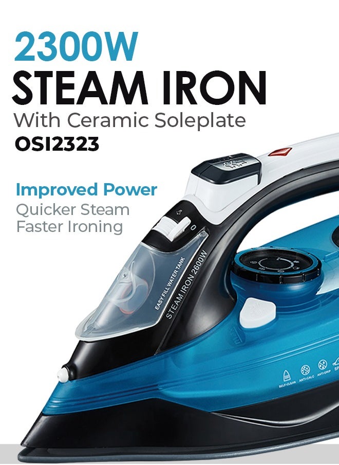 Oscar - Oscar Steam Iron OSI2323 – 2400W Ceramic Soleplate Steam Iron, Powerful Burst & Vertical Steam, 400ml Water Tank, Self-Clean & Anti-Drip, Adjustable Thermostat, Overheat Protection, 360° Swivel Cord, 1.9M Cable, 100-240V - Image 1