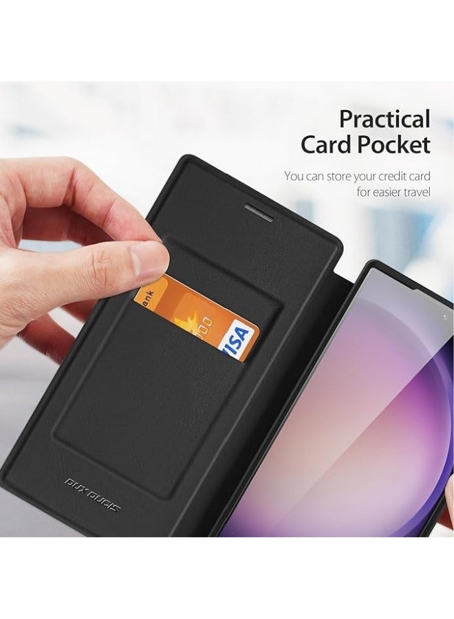 General Compatible with Samsung Galaxy S24 Ultra Magnetic Case Wallet, Shockproof Full Protective Flip Folio Wallet Case with Blocking Card Slot PU Leather Cover  - Image 3