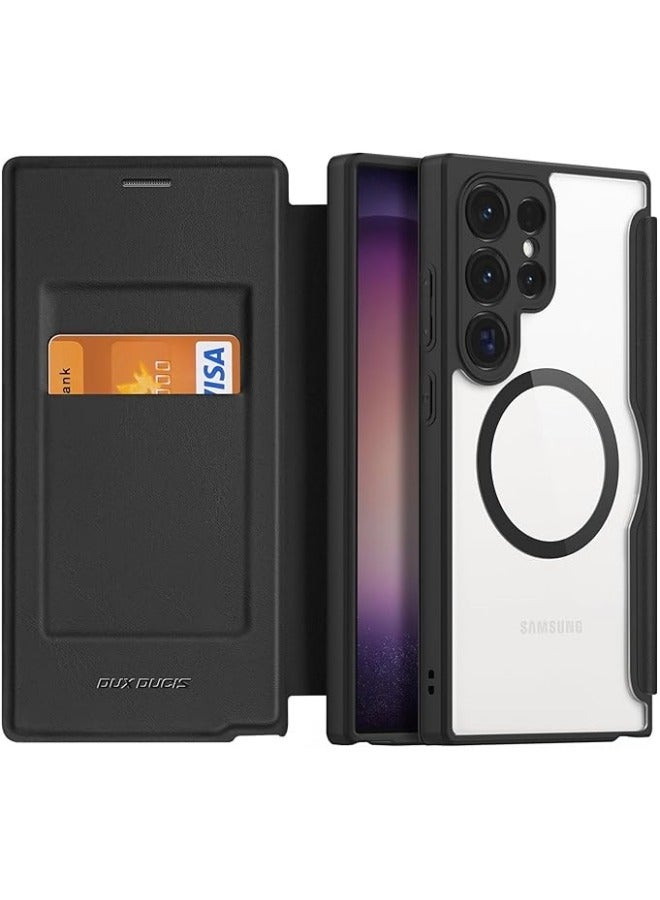 General Compatible with Samsung Galaxy S24 Ultra Magnetic Case Wallet, Shockproof Full Protective Flip Folio Wallet Case with Blocking Card Slot PU Leather Cover  - Image 1