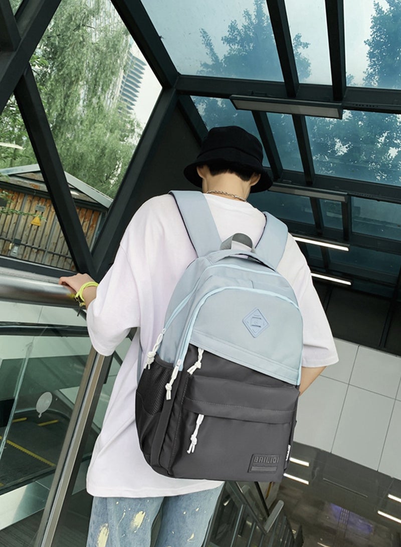 BAILI School Backpack Blue Waterproof Bookbag Casual Lightweight Travel Rucksack Daypack Backpacks for Men Women College High School Bags backpack for Boys Girls Teens  - Image 5