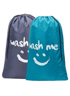 HOMEST 2 Pack XL Wash Me Travel Laundry Bag, Dirty Clothes Organizer, Large Enough to Hold 4 Loads of Laundry, Easy Fit a Laundry Hamper or Basket