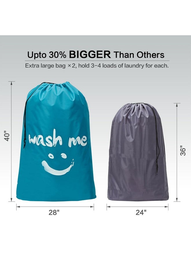 HOMEST - HOMEST 2 Pack XL Wash Me Travel Laundry Bag, Dirty Clothes Organizer, Large Enough to Hold 4 Loads of Laundry, Easy Fit a Laundry Hamper or Basket - Image 1