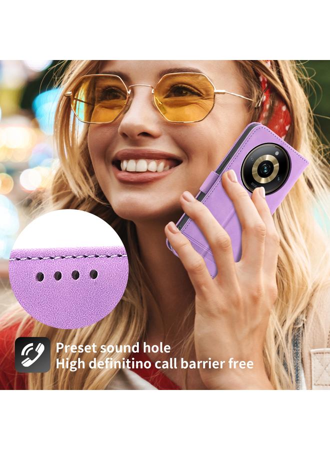 اس-توب جراب لهاتف Realme 11 Pro 5G / 11 Pro+ 5G جراب هاتف Dierfeng Dream Line TPU هجين من جلد البولي يوريثان - Image 5