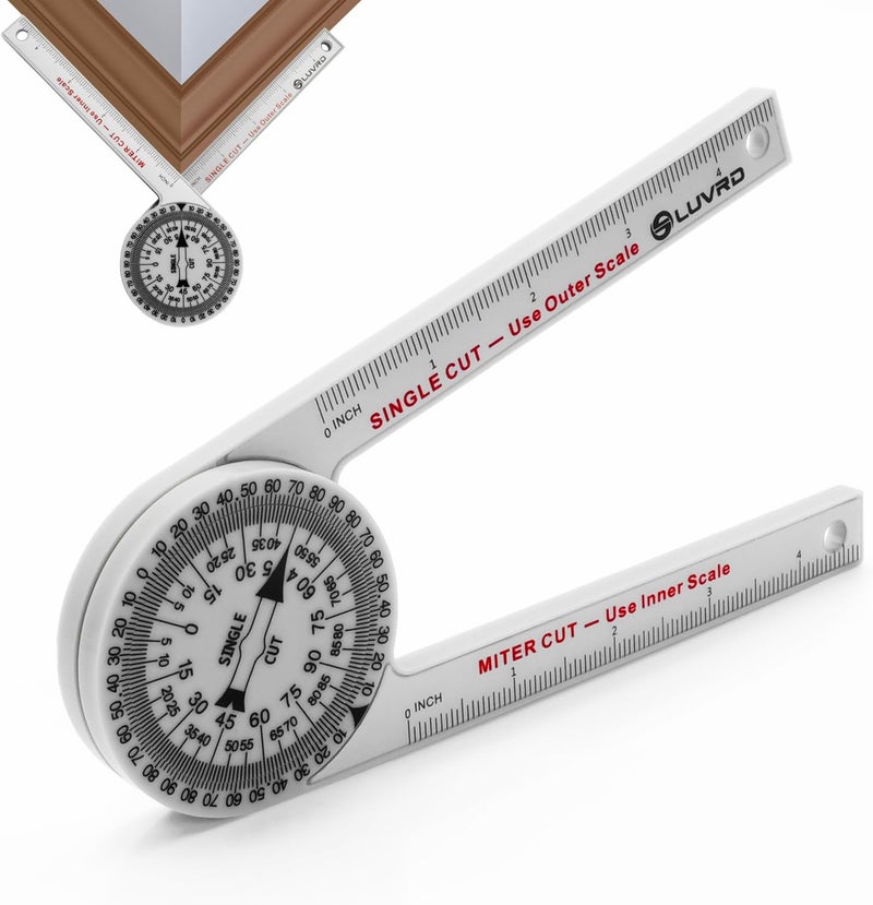 LUVRD Miter Saw Protractor, Professional Miter Angle Finder for Woodworking Replaces the Model #505P-7 Miter Protractor Angle Finder with Measuring Rulers for Carpentry, Crown Molding Tool, Baseboard - Image 1