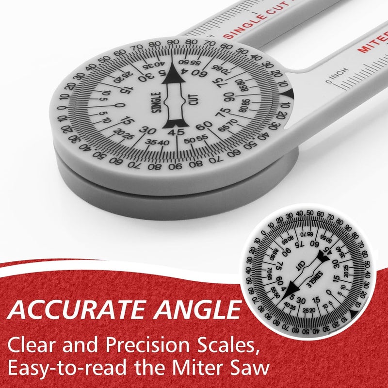 LUVRD Miter Saw Protractor, Professional Miter Angle Finder for Woodworking Replaces the Model #505P-7 Miter Protractor Angle Finder with Measuring Rulers for Carpentry, Crown Molding Tool, Baseboard - Image 2