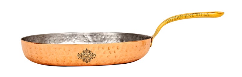 Indian Art Villa Hammered Copper Oval Serving Pan Inside Tin Lining, Serveware, Home Restaurant, Dia. 5'' Inch - Image 2