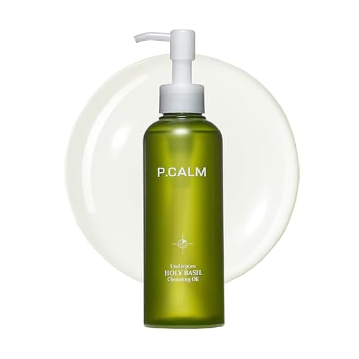 P.CALM Underpore Holy Basil Cleansing Oil – Holy Basil & Tea Tree for Deep Pore Cleansing, Blackhead Removal, and Makeup Removal, Korean Skincare (190ml / 6.42 fl.oz) - Image 1