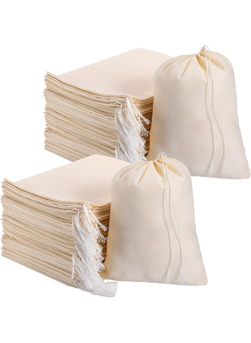 100 Pieces Drawstring Bags Muslin Bags (8 x 10 Inches) - Image 1