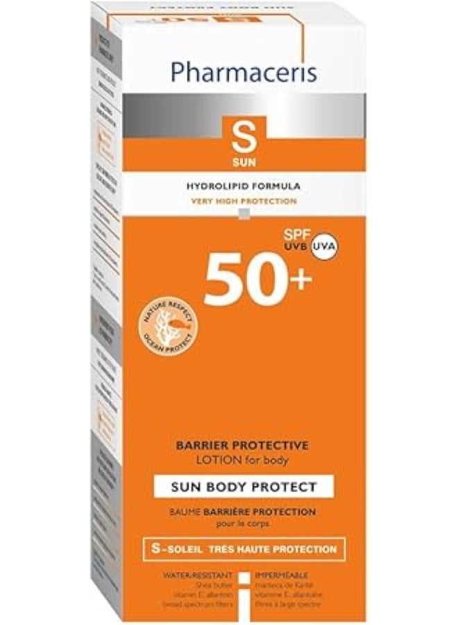 فارماسيريس لوشن الجسم الواقي من الشمس من فارماسيريس إي هيدرو-ليبيد بعامل حماية من الشمس 50+، 150 مل - حماية سريعة الامتصاص من الشمس مع فيتامين هـ وزبدة الشيا والألانتوين للعناية بالبشرة الحساسة بعد الإجراءات
