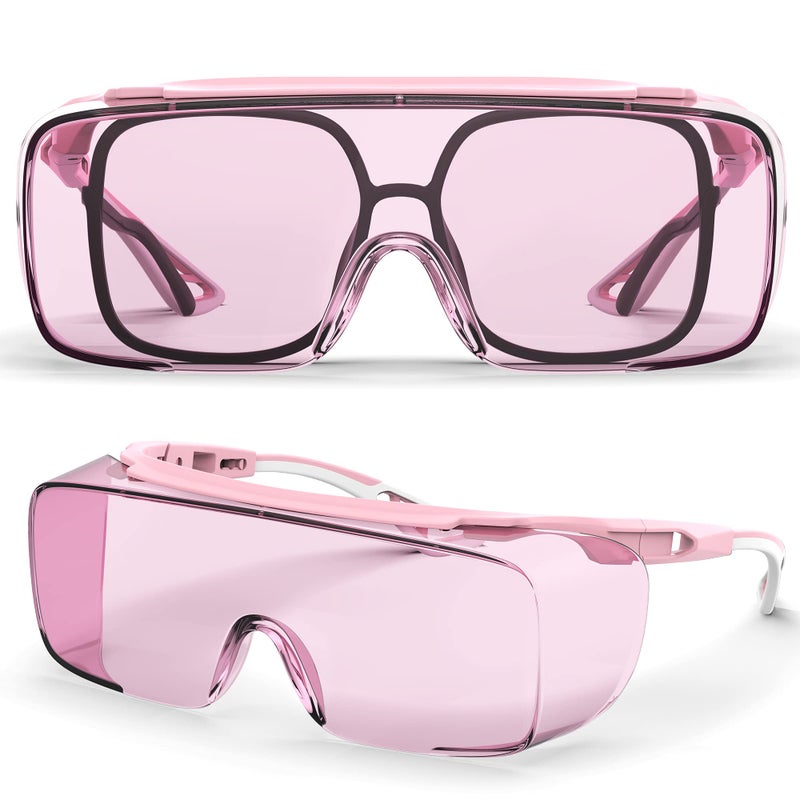 MEIGIX Safety Glasses Anti Fog Goggles Protective Eyewear Blue Light Blocking Anti Dust UV Protection Glasses For Men Women (pink) - Image 1