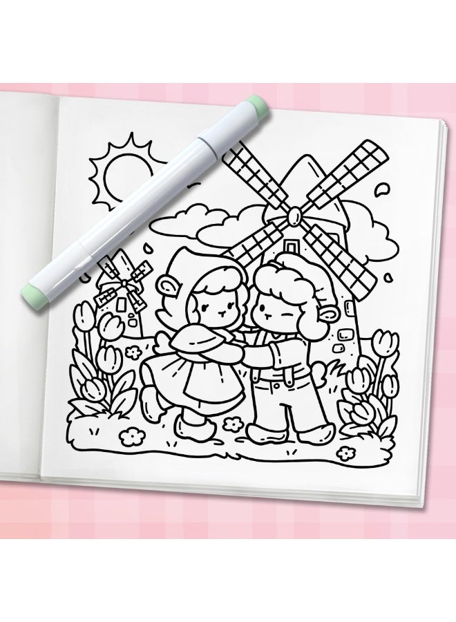 Peachjoy Cozy Europe: Cute Coloring Book for Adults and Teens with Charming Characters and Delightful European Scenes for Relaxation (Cozy Coloring Books) - Image 5