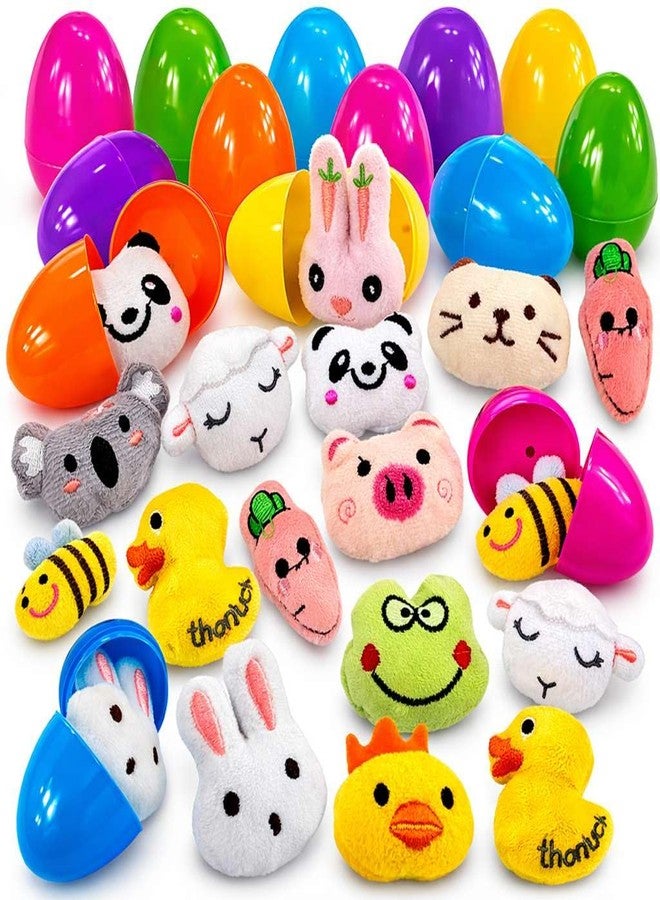 stargo 36 Pack Colorful Prefilled Easter Eggs bulk with Mini Plush Easter toys - Plastic easter Eggs with plushies for Easter Basket stuffers, Easter Gifts, Egg Hunts Party Decorations Goodie Bags - Image 1