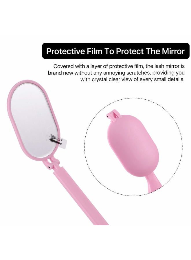 Pretty memory Lash Mirror, 270 Degree Free Rotation Lash Extension Supplies, Lightweight Makeup Mirror for Eyelash Extensions Supplies (Pink) - Image 5