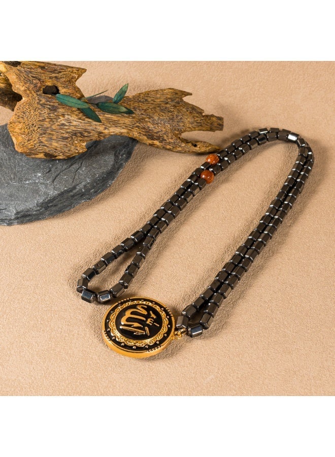 TranquilBeads 99 Beads Tasbih with Pendant and Gift Box | Black Hematite Stone Beads | Elegant Handcrafted Jewelry for Men - Image 2