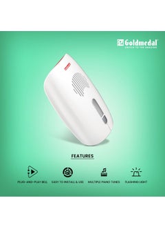 GOLD MEDAL Goldmedal WelcomeMultitune Musical Door Bell With 24 Selectable melodies and Flashing Light High Quality Sound Door Bell for Home Office White Pack of 1  - Image 2