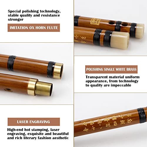 YOLUFER Bamboo Flute Musical Instruments Key C Wooden Flute Chinese Flute Instrument Chinese Bamboo Classic Musical Instrument for Kids Adults Beginners - Image 3