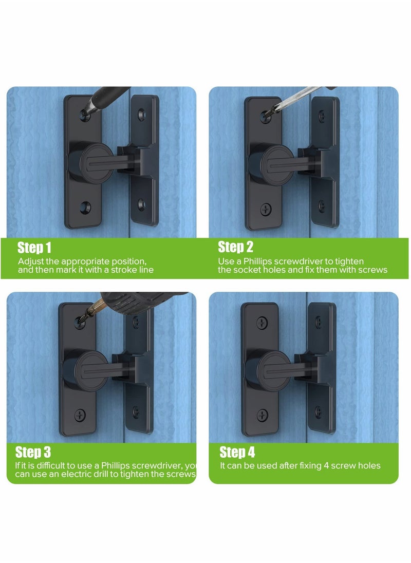 Excefore - 90 Degree Right Angle Door Lock, Heavy Duty Flip Door Latch Bolt Lock cam Lock Door and Window Push-Pull Lock Rod Bolt barn Push-Pull Door Lock - Image 1