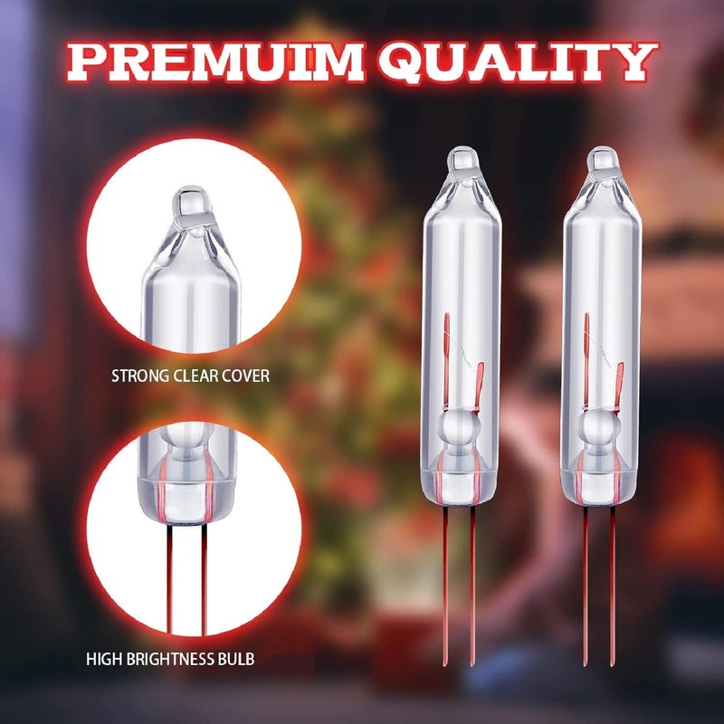 Mudder 100 Pcs Mini Christmas 2.5 Volt Replacement Light Bulbs for Christmas Trees Decorative Light Supplies Indoor Outdoor Xmas Decor, 0.17 Ampere, 0.42 Watt (Clear) - Image 3
