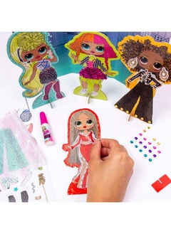 Generic Lol Omg Dress Up Studio By Horizon Group Usa, Decorate 4 Dolls With Over 100 Accessories, Diy Fashion Craft Kit, Mix & Match Fabrics & Patterns, Use Gemstones, Stickers & More  - Image 4