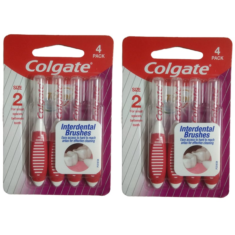 Colgate فرشاة بين الأسنان كولجيت توتال لتحسين صحة الفم (الحجم - 2 مم للمساحات الصغيرة بين الأسنان، يدوية، للبالغين، حمراء، عبوة من 8) - Image 1