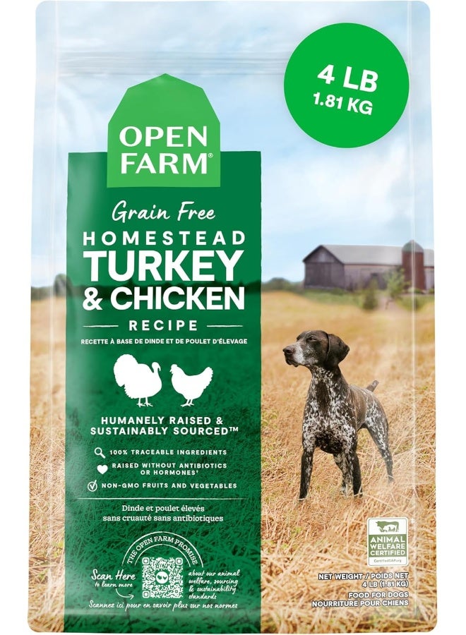 Open Farm Grain Free Homestead Turkey & Chicken Dry Dog Food - 4 LB/1.81Kg - Image 1