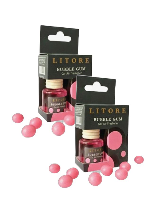 Litore Car Air Freshener 8 ml | Long-Lasting Hanging Diffuser with Essential Oils | Pack of 2 ( Bubblegum) - Image 1