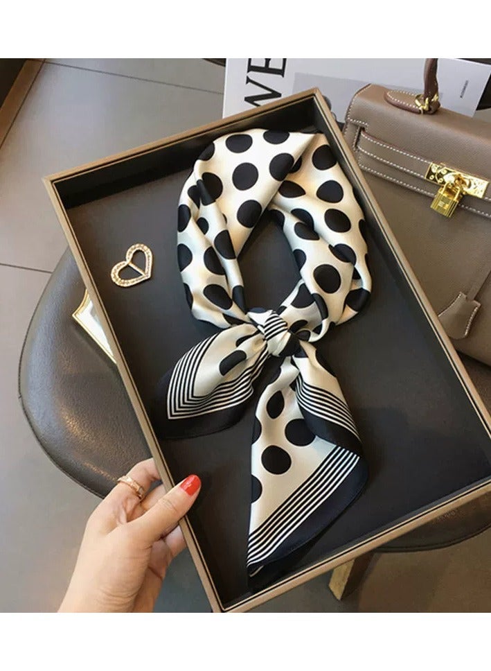 Luxury Women’s Satin Square Scarf – 70×70 cm Lightweight Printed Fashion Accessory for Neck, Hair, or Handbag – Elegant & Versatile Spring Style