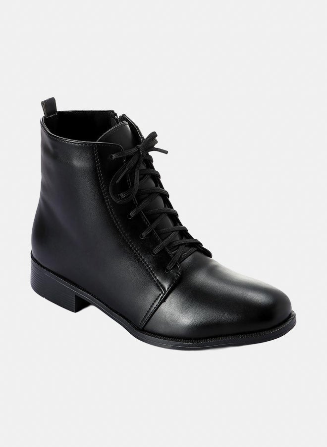 XO Style Leather Ankle Boot -BLACK - Image 1