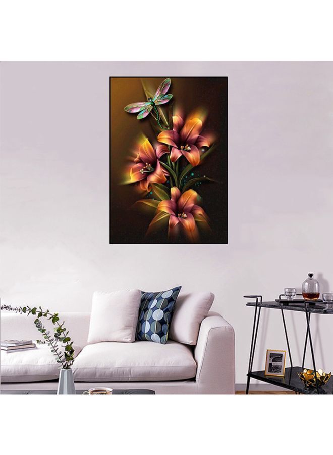 NIBEMINENT 5D Dragonfly And Flower Themed Embroidery Cross Stitch Diamond Painting Kit Multicolour 30 x 40centimeter - Image 4