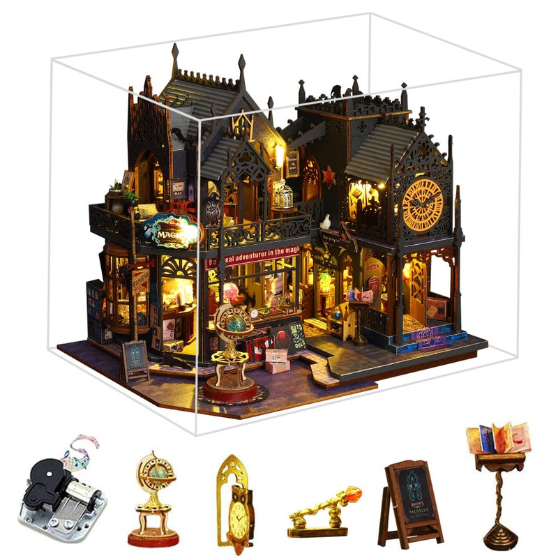 Fifijoy DIY Miniature Dollhouse Kit Holo Magic City DIY Miniature House kit Wooden Dollhouse Kit DIY Mini House kit for Adults to Build - Image 3