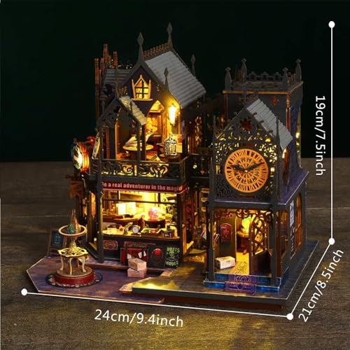 Fifijoy DIY Miniature Dollhouse Kit Holo Magic City DIY Miniature House kit Wooden Dollhouse Kit DIY Mini House kit for Adults to Build - Image 5