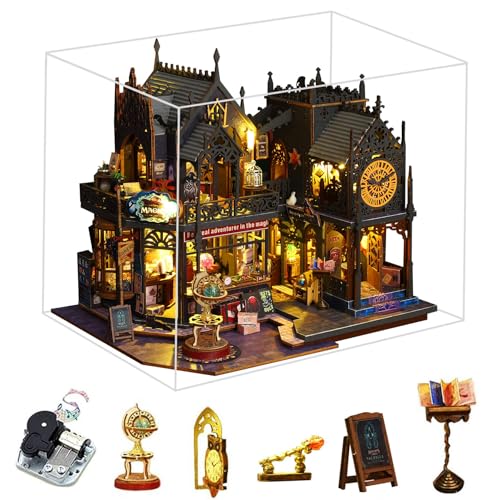 Fifijoy DIY Miniature Dollhouse Kit Holo Magic City DIY Miniature House kit Wooden Dollhouse Kit DIY Mini House kit for Adults to Build - Image 1