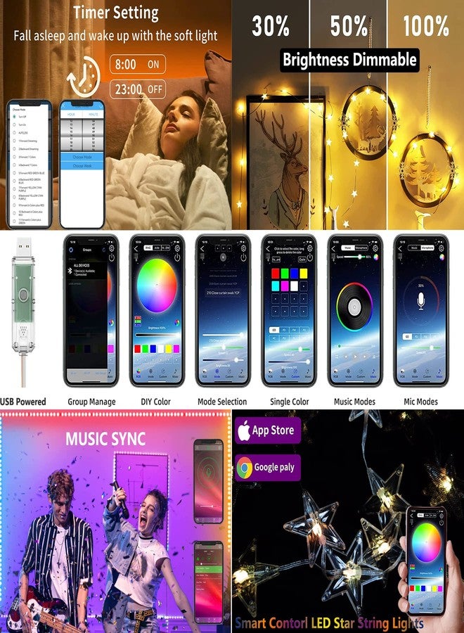 Comtelek Bed Canopy with Lights,Canopy Bed Curtain with RGB Music Sync Color Changing LED Star Lights with App Remote Mosquito Net for Princess Girls Bedroom,Dome Canopy for Twin,Queen,King Size Bed - Image 4