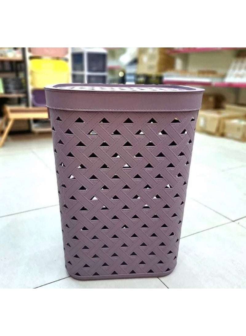 AKSA 50-liter plastic laundry basket with lid