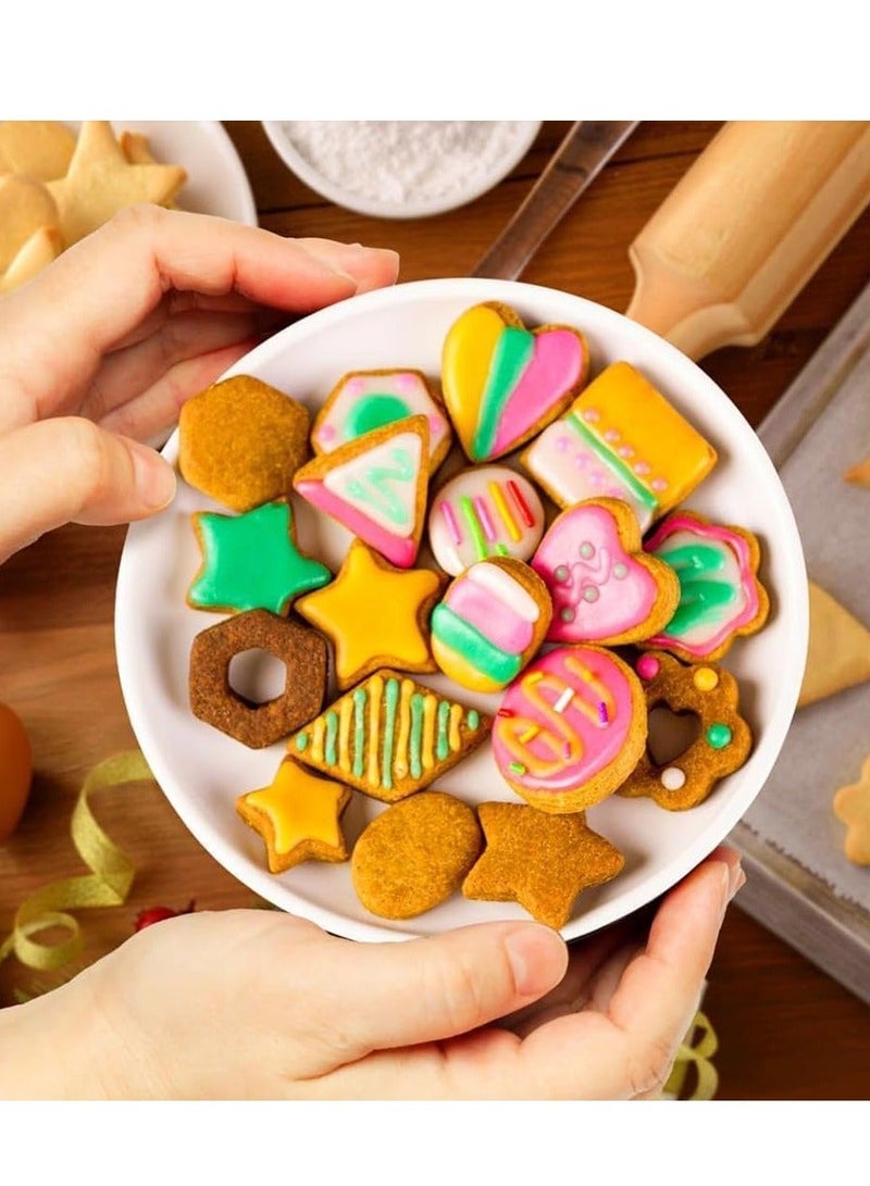 30Pcs Mini Cookie Cutter Set with Box, Small Stainless Steel Veggie Cutters, Polymer Clay Cutters for Kids, Geometric Set for Biscuit Cutter, Tiny Fruit Cutter - Image 2