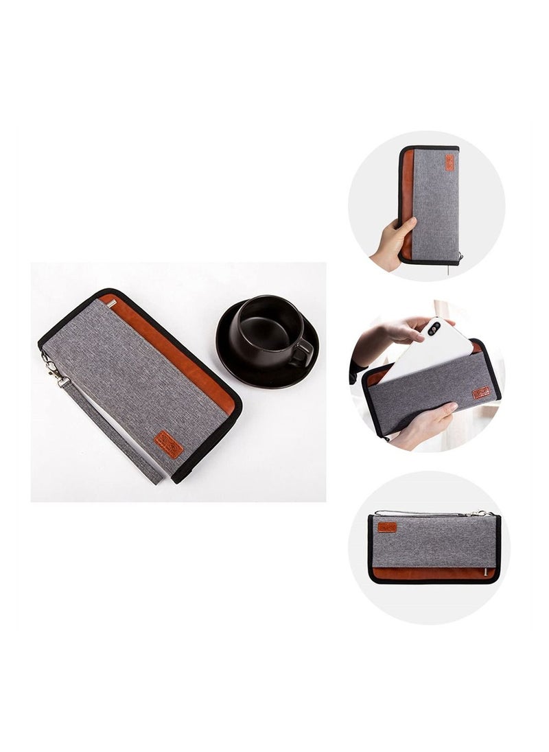 Y&D - Passport Holder Wallet, Large Capacity Family Travel Bag, with ID Zipper Closure, Removable Wristband RFID Blocking - Image 1