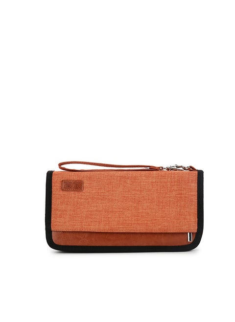 Passport Holder Wallet, Large Capacity Family Travel Bag, with ID Zipper Closure, Removable Wristband RFID Blocking