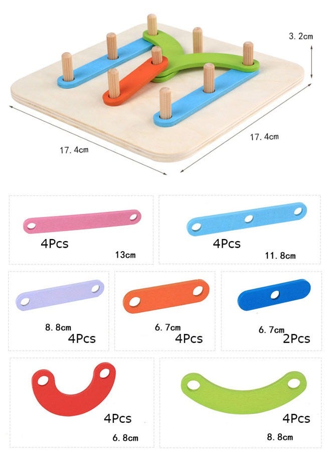 Hanayo 26 Pcs Preschool Learning Toys Stacking Blocks Wooden Letters Number Shape Puzzles for Kids Educational Toys Letter Board Set for Boys & Girls(Multicolour) - Image 5