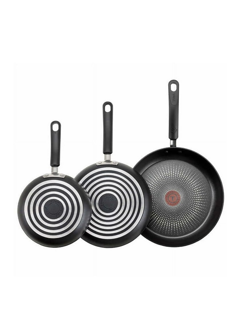T-fal 3-piece Fry CERAMIC Nonstick Skillet PFOA-Free - 8"+ 9.75" + 11.25" inch Fry Pan Set - Image 2