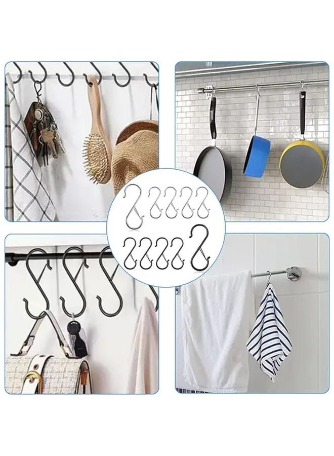 Metal Safety Clip S Type Hooks Heavy Duty for Kitchen Pot Rack Wardrobe Hanging - Image 1