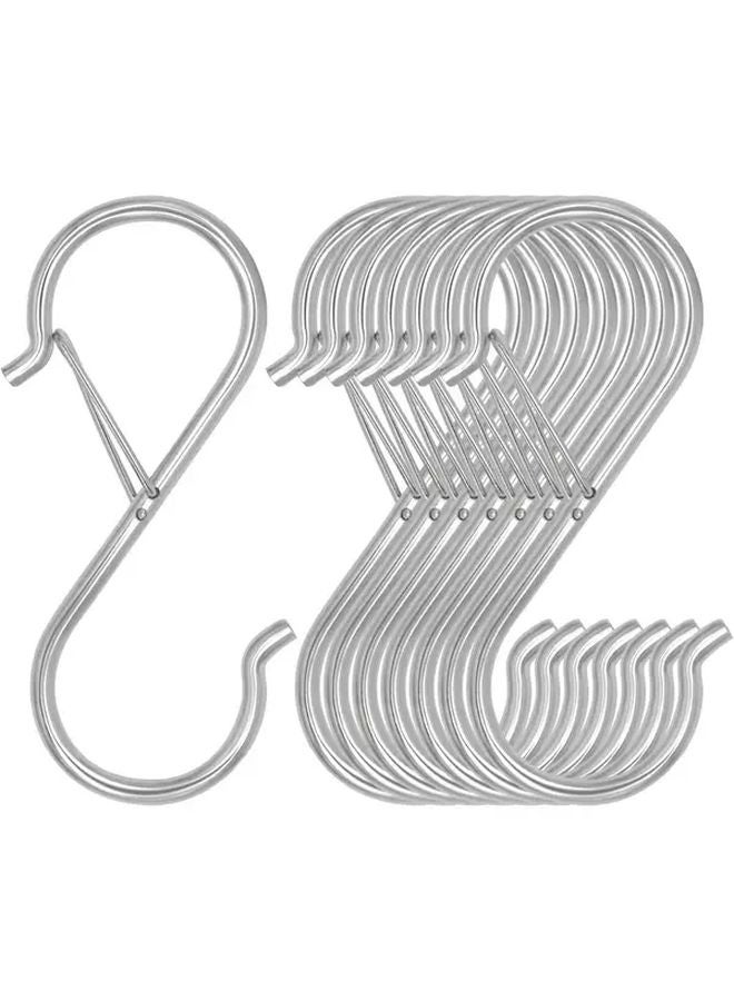 Metal Safety Clip S Type Hooks Heavy Duty for Kitchen Pot Rack Wardrobe Hanging - Image 2