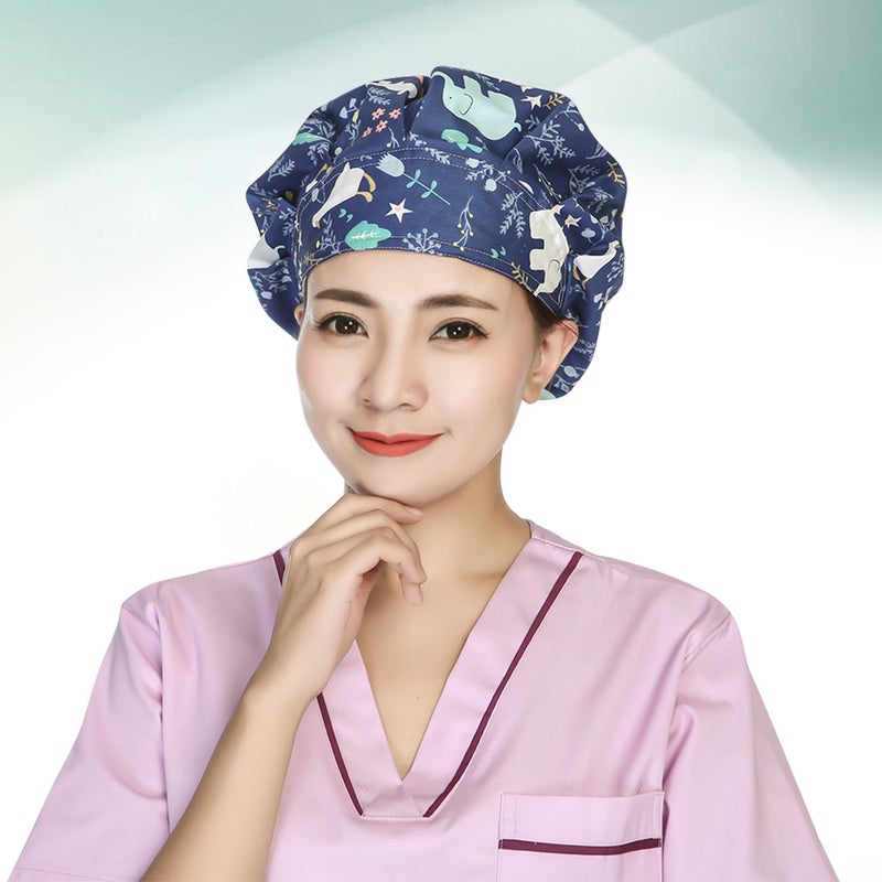 1PC Delicate Printing Sweat Absorbing Cotton Working Hat Protector for Kitchen Cleaning Operating Room (Elephant) - Image 5