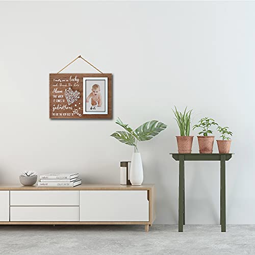 Buecasa Godmother Gifts from Godchild - Godparent Picture Frame Wood Grain with 4x6 Inches Vertical Photo- Gifts for Goddaughter and Godson - Image 3