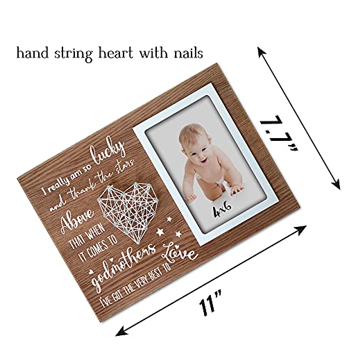 Buecasa Godmother Gifts from Godchild - Godparent Picture Frame Wood Grain with 4x6 Inches Vertical Photo- Gifts for Goddaughter and Godson - Image 5