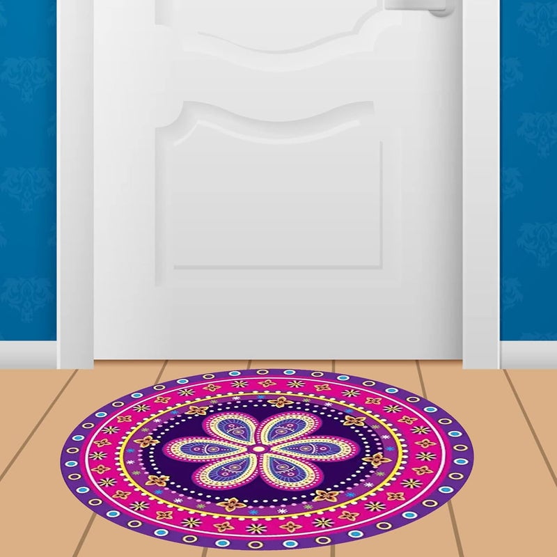 Paper Plane Design Diwali Festive 'Rangoli Pattern' Floor Sticker (PVC Vinyl, 60 cm x 60 cm) (Design-1) - Image 4