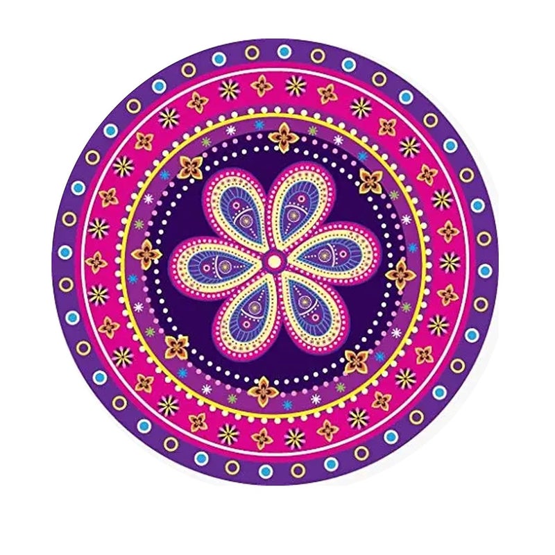 Paper Plane Design Diwali Festive 'Rangoli Pattern' Floor Sticker (PVC Vinyl, 60 cm x 60 cm) (Design-1) - Image 5