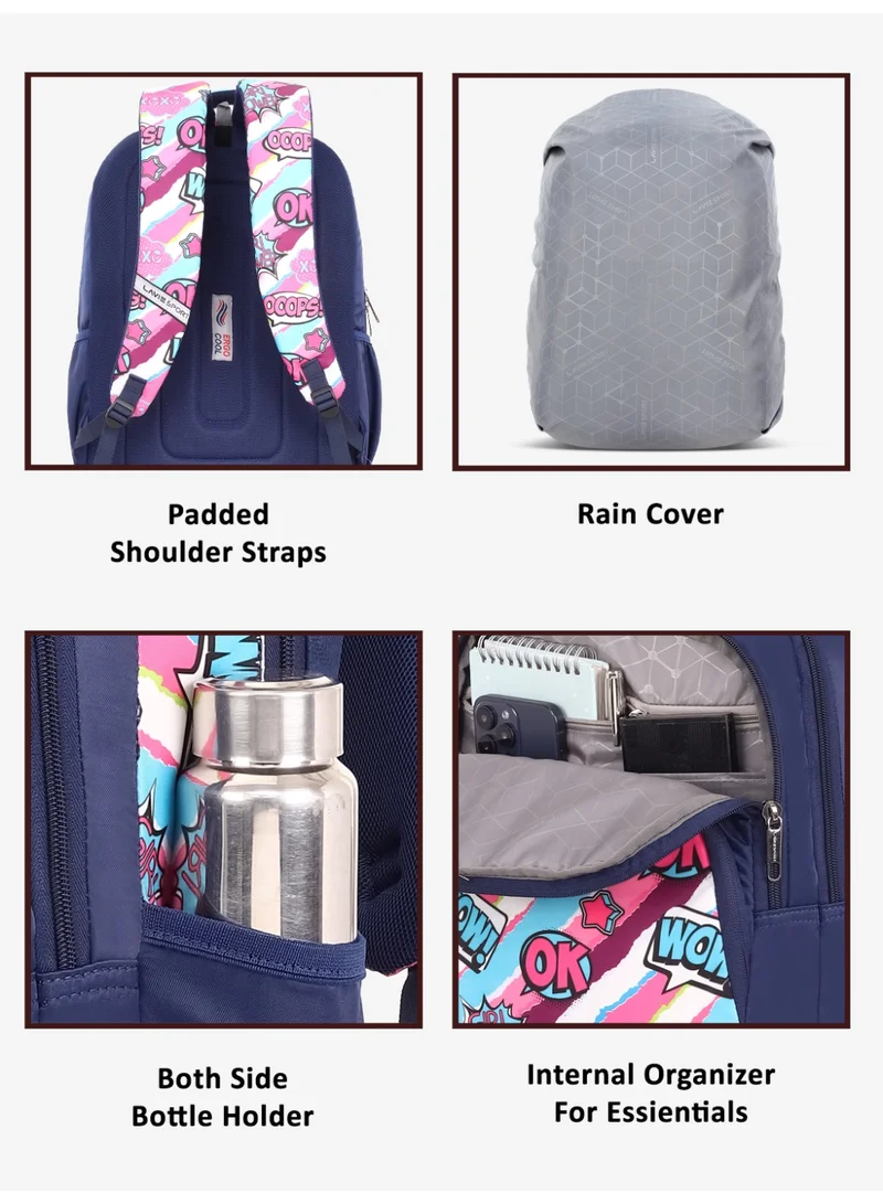 Lavie  Sport 35L Vibeart Backpack | Laptop Compatiable | Raincover (Navy) for Women | Best Price UAE